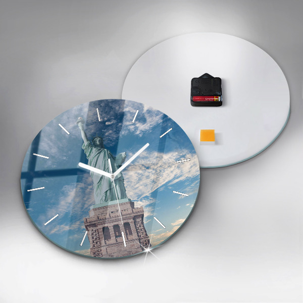 Wanduhr rund mit motiv Freiheitsstatue New York