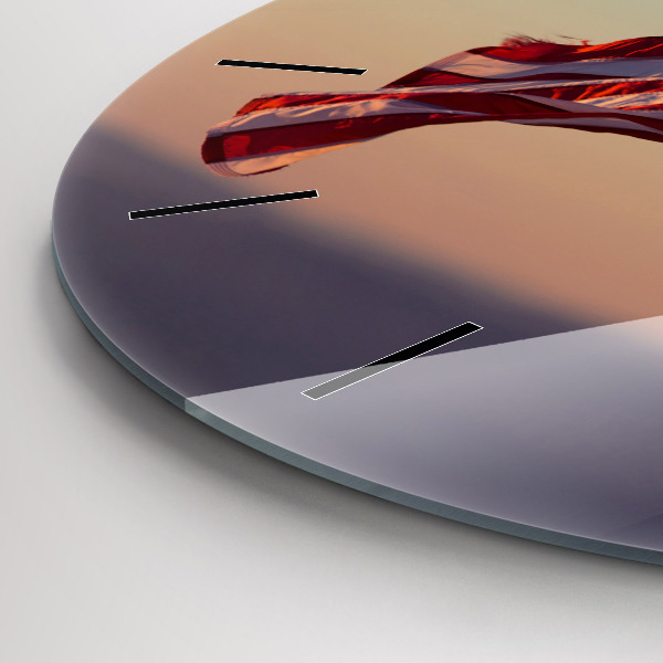 Wanduhr glas rund Die wehende US-Flagge