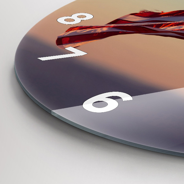 Wanduhr glas rund Die wehende US-Flagge