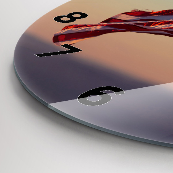 Wanduhr glas rund Die wehende US-Flagge