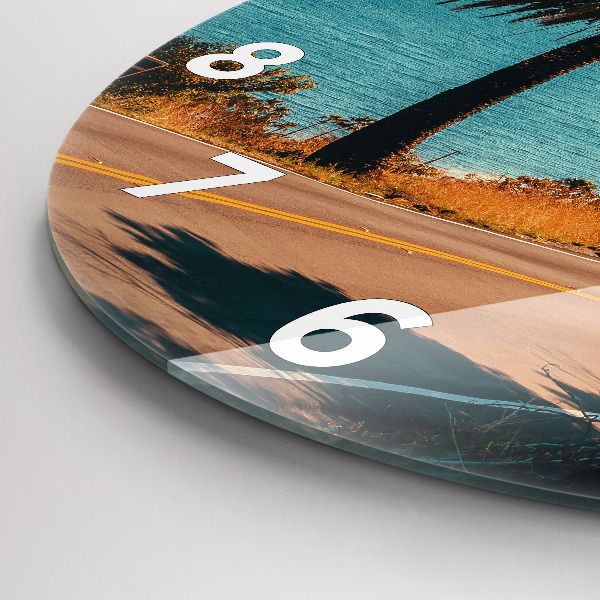 Wanduhr rund mit motiv Palmen in Malibu