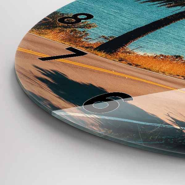 Wanduhr rund mit motiv Palmen in Malibu