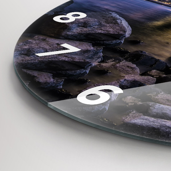 Wanduhr rund mit motiv Felsenufer unter der Brücke