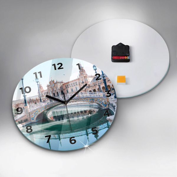 Wanduhr glas rund Spanischer Platz in Sevilla