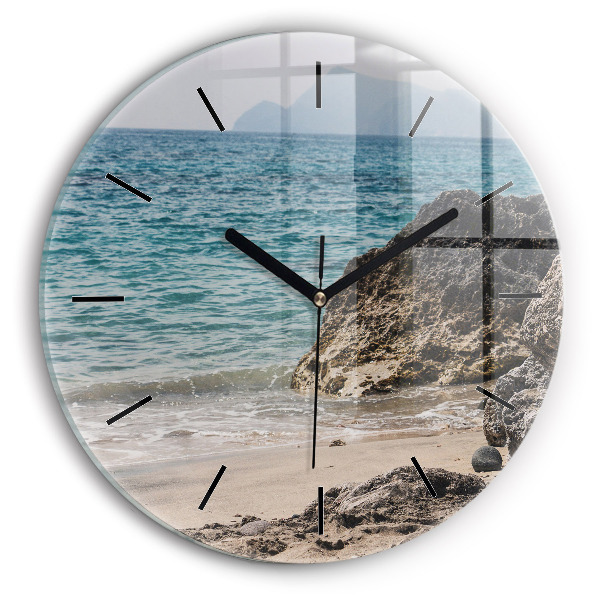 Wanduhr rund mit motiv Blick auf das Mittelmeer