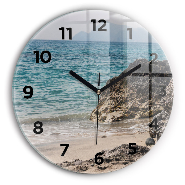 Wanduhr rund mit motiv Blick auf das Mittelmeer
