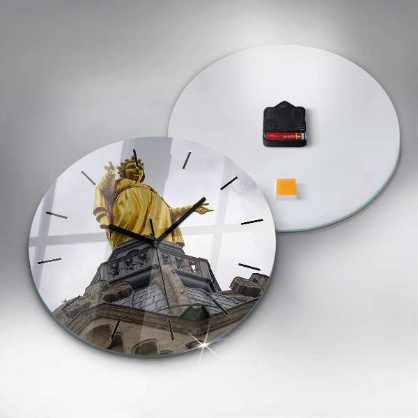 Wanduhr rund mit motiv Marienstatue in Lyon