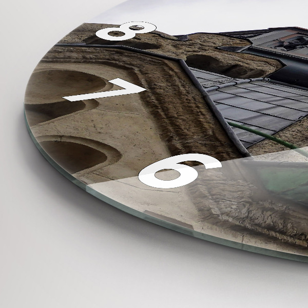 Wanduhr rund mit motiv Marienstatue in Lyon