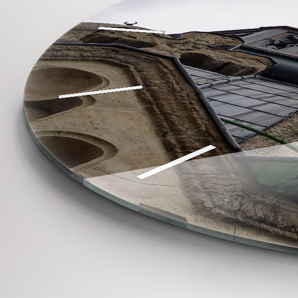 Wanduhr rund mit motiv Marienstatue in Lyon