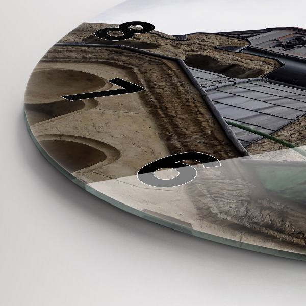 Wanduhr rund mit motiv Marienstatue in Lyon