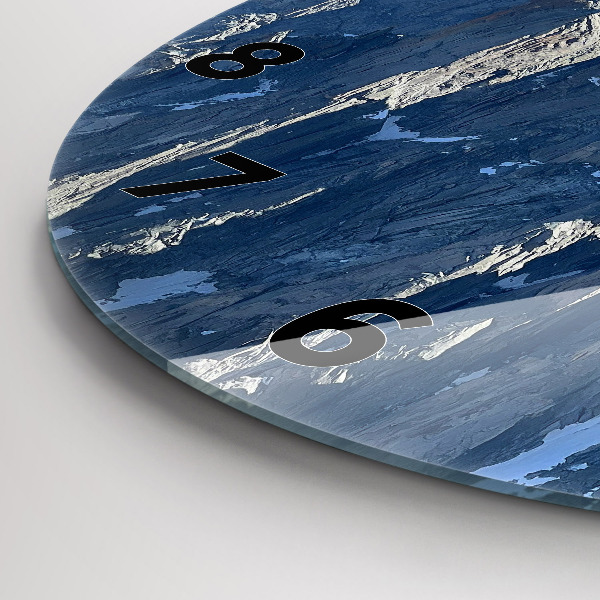 Wanduhr glas rund Die Alpen im Winter