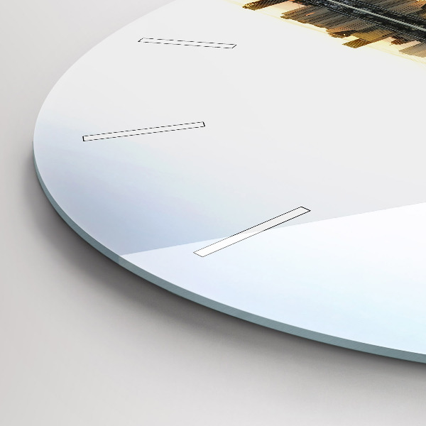 Wanduhr rund Stadt am Fluss