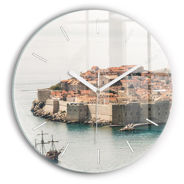 Wanduhr rund mit motiv Segelschiff in Dubrovnik