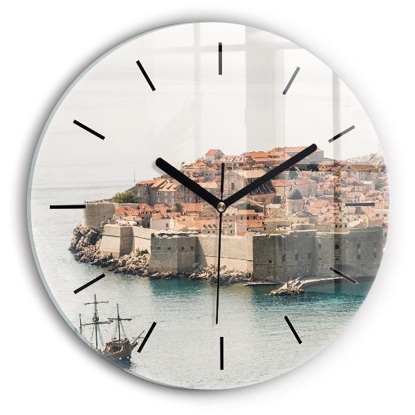 Wanduhr rund mit motiv Segelschiff in Dubrovnik