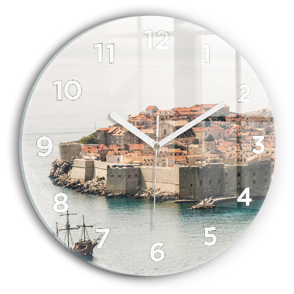 Wanduhr rund mit motiv Segelschiff in Dubrovnik