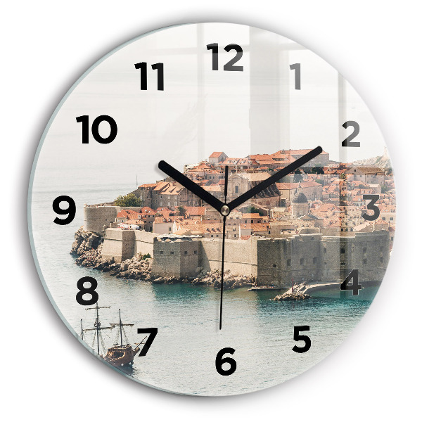 Wanduhr rund mit motiv Segelschiff in Dubrovnik