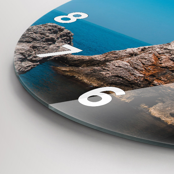 Wanduhr glas rund Klippen von Dubrovnik