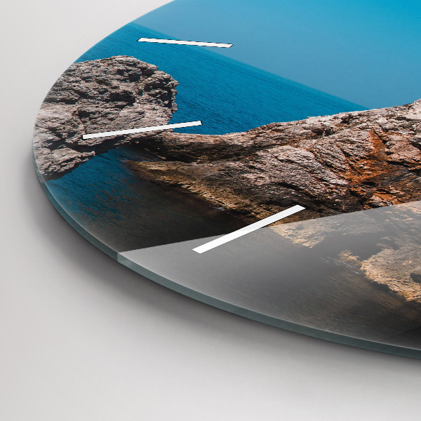 Wanduhr glas rund Klippen von Dubrovnik