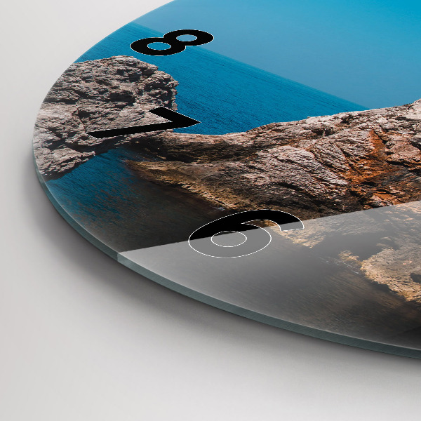 Wanduhr glas rund Klippen von Dubrovnik