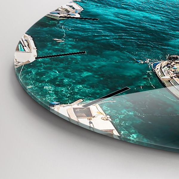 Wanduhr glas rund Boote in Kroatien