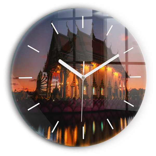 Wanduhr rund mit motiv Tempel in Bangkok