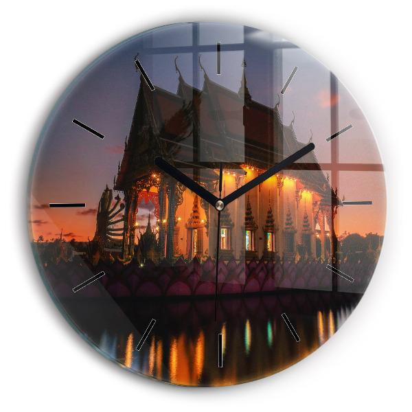 Wanduhr rund mit motiv Tempel in Bangkok