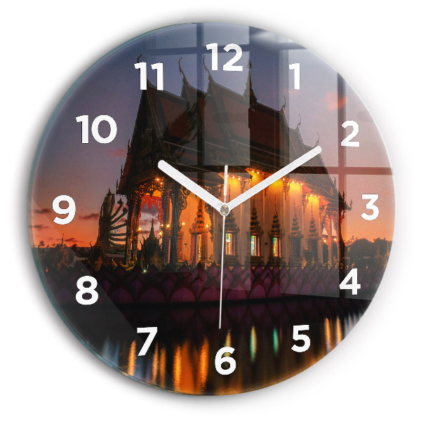 Wanduhr rund mit motiv Tempel in Bangkok