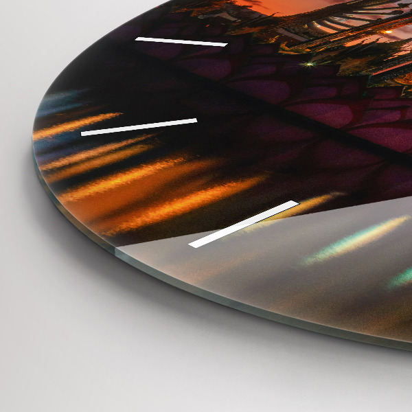 Wanduhr rund mit motiv Tempel in Bangkok