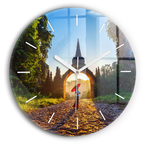 Wanduhr glas rund Surat Thani Park in Thailand