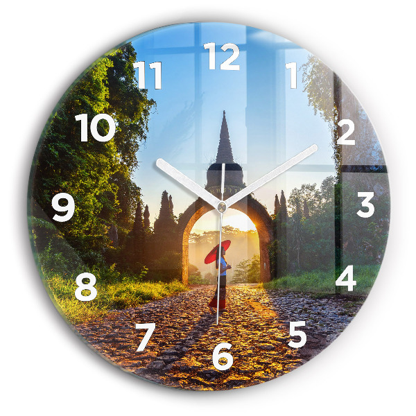 Wanduhr glas rund Surat Thani Park in Thailand