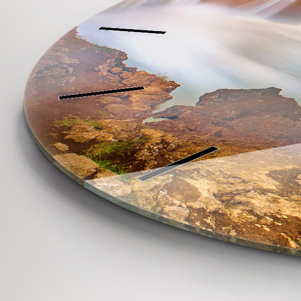 Wanduhr glas rund Godafoss in Island