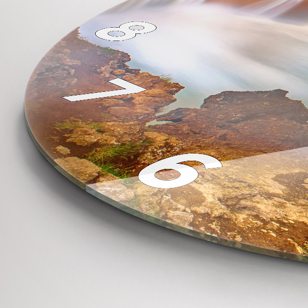 Wanduhr glas rund Godafoss in Island