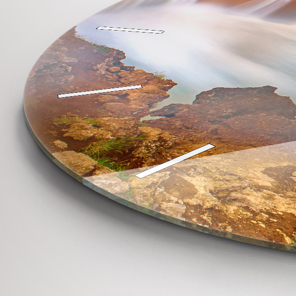 Wanduhr glas rund Godafoss in Island