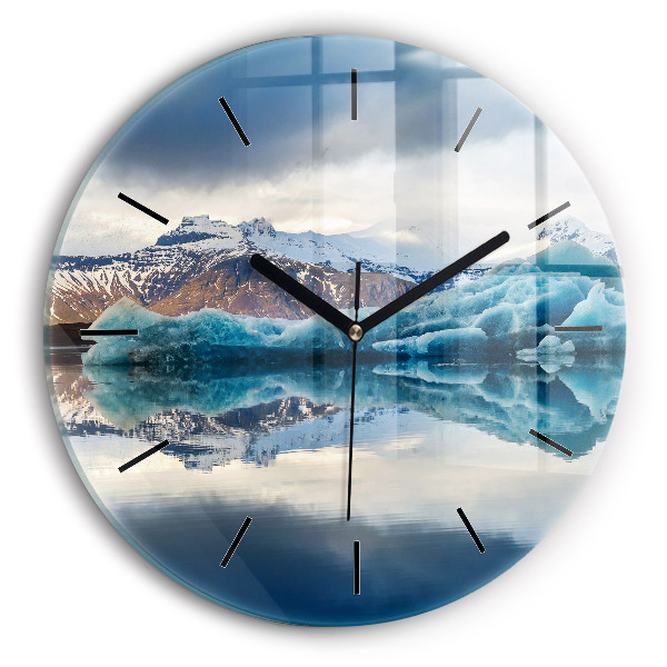 Wanduhr glas rund Jokulsarlon-See in Island