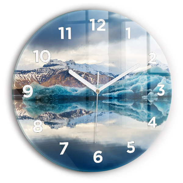Wanduhr glas rund Jokulsarlon-See in Island