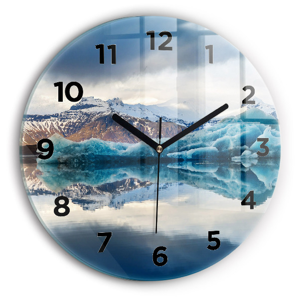 Wanduhr glas rund Jokulsarlon-See in Island