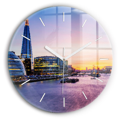 Wanduhr glas rund Blick auf London