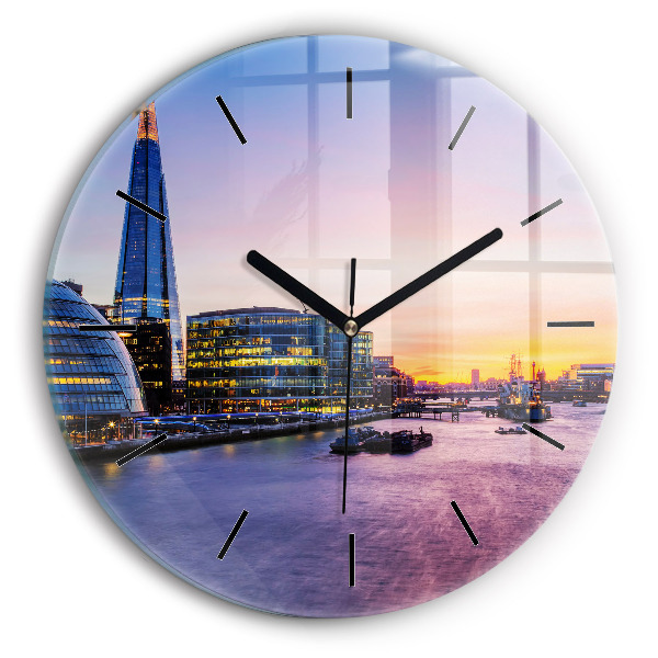 Wanduhr glas rund Blick auf London
