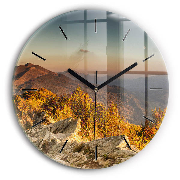 Wanduhr rund mit motiv Bieszczady-Gebirge