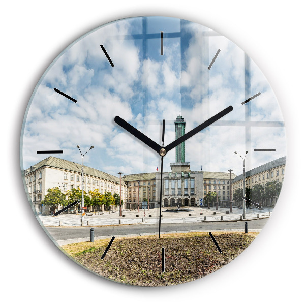 Wanduhr rund mit motiv Panorama von Ostrava