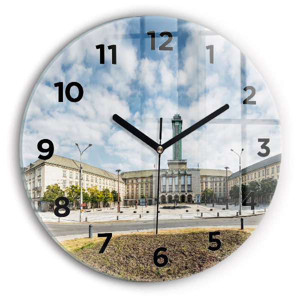 Wanduhr rund mit motiv Panorama von Ostrava