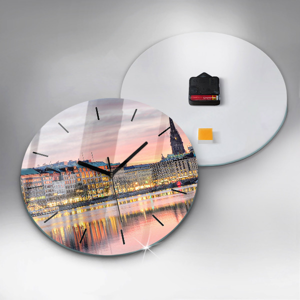Wanduhr glas rund Alster in Hamburg