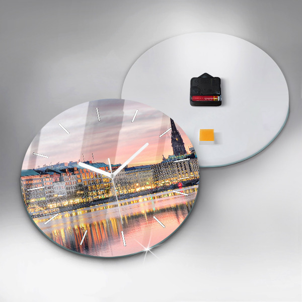 Wanduhr glas rund Alster in Hamburg