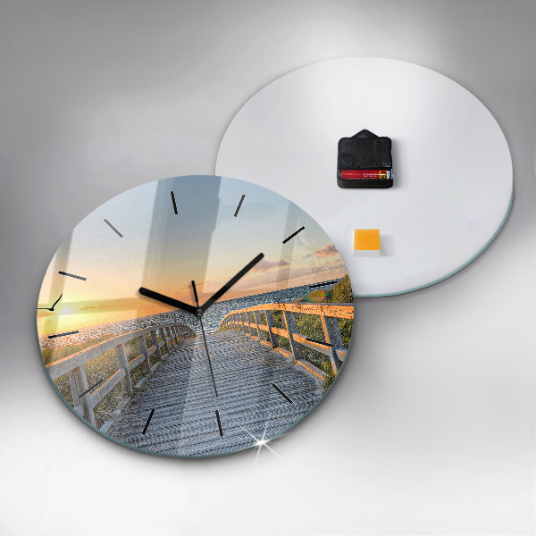 Wanduhr glas rund Strandurlaub