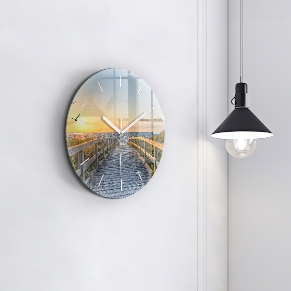 Wanduhr glas rund Strandurlaub