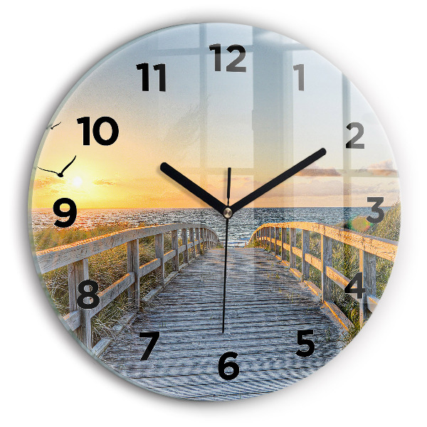 Wanduhr glas rund Strandurlaub