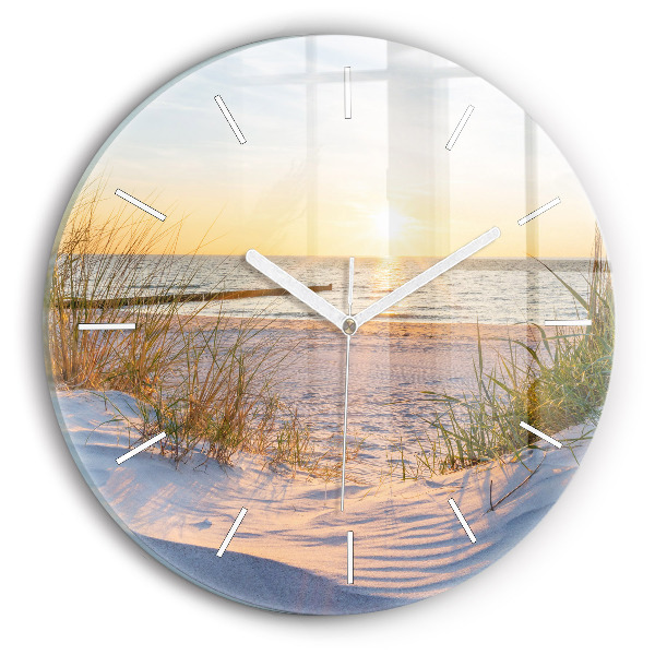 Wanduhr rund mit motiv Sonnenuntergang über dem Meer