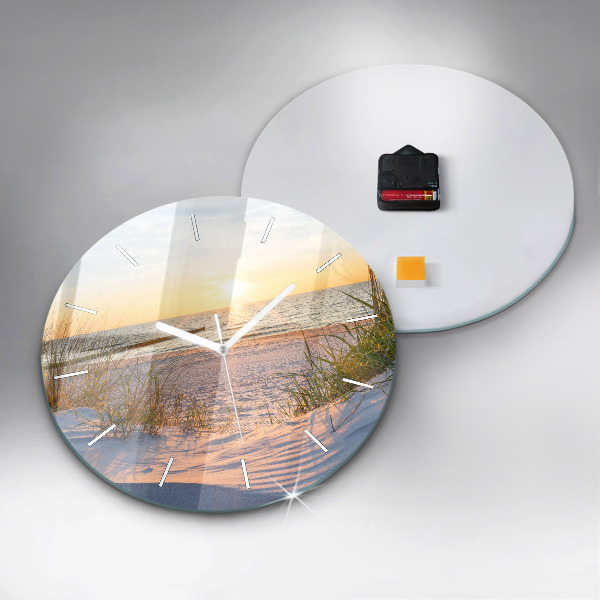Wanduhr rund mit motiv Sonnenuntergang über dem Meer