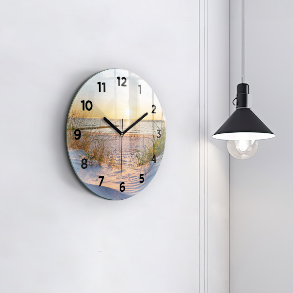 Wanduhr rund mit motiv Sonnenuntergang über dem Meer