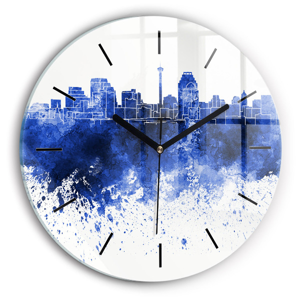 Wanduhr rund mit motiv San Antonio Aquarell